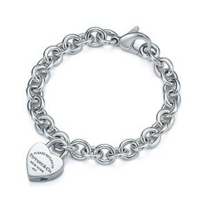 Tiffany's Heart Lock Link Bracelet Sterling Silver